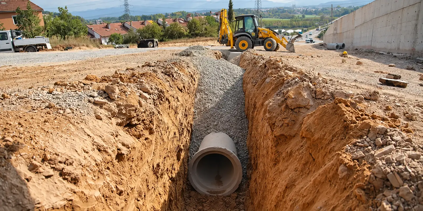 Kanala döşenmiş beton boru